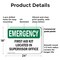 Signmission First Aid Kit Located In Supervisor Office, 24 in W x Rectangle, Plastic OS-2PACK-EM-P-1824-L-10374 - alternate 8